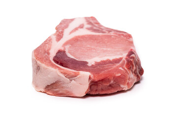Raw pork isolated on white background.