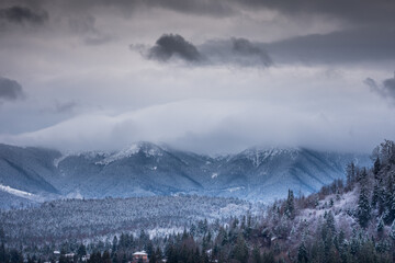 Bistrita,ROMANIA,View of Colibita Lake in december 2020