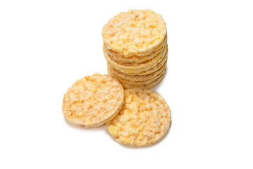 Rice wafer isolated on white background.