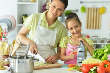 Cute little girl with mother