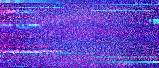 Glitchy colorful pixelated tv noise background - 406798587