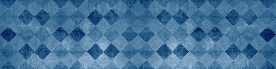 Panele Szklane  Stary niebieski zużyte vintage shabby patchwork mozaiki tapety kamień beton cement ściana tekstura tło transparent, z rombem diament rue romb kwadratowy nadruk