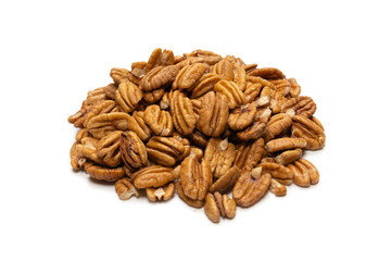 Pecan-nut isolated on white background.