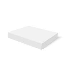 White slim paper or cardboard box package. Vector