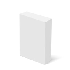 Blank vertical cardboard box package. Vector