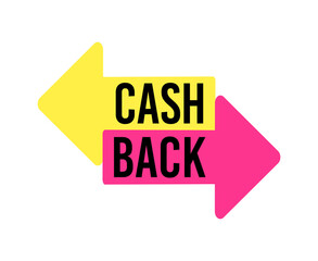 Trendy colorful cash back advertisement banner.