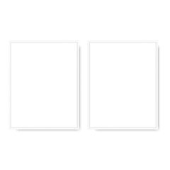 3d white picture frames on white background. Vector