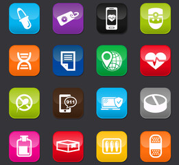 Drug store icons set