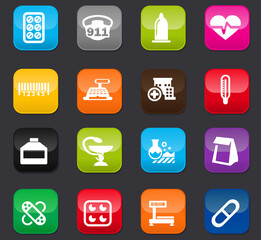 Drug store icons set