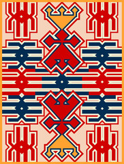 traditional anatolian throw rug fabric design carpet pattern retro style