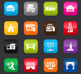 Infrastucture of the city icons set