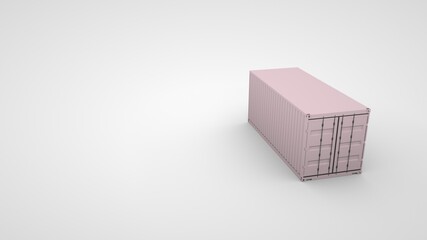 3d illustration of a closed storage container. Gray metal container, logistic storage of goods.