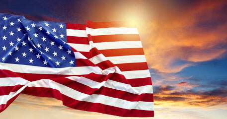 U.S.flag and sky