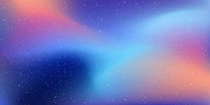 Fototapeta Astrology horizontal star universe background. The night with nebula in the cosmos. Milky way galaxy in the infinity space. Starry night with shiny stars in the gradient sky. Vector illustration.