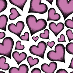 estampado corazones morado