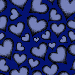 estampado corazones azul