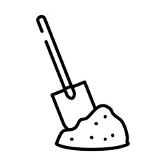 shovel and soil, Half line style