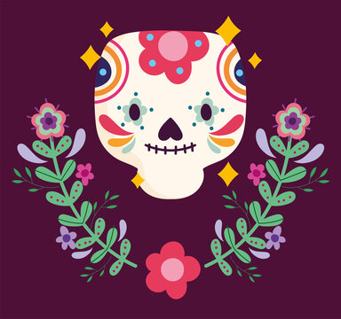 mexico day of the dead flowers floral sugar skull culture traditional