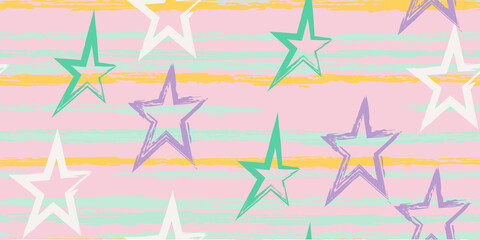 Grunge stripes with painted stars.