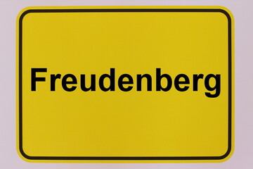 Illustration eines Stadteingangsschildes der Stadt Freudenberg