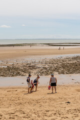 family on the beach, Saint-Vincent-sur-Jard, France