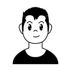 young man smiling icon, vector illustration