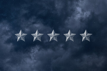 Five star rating concept.