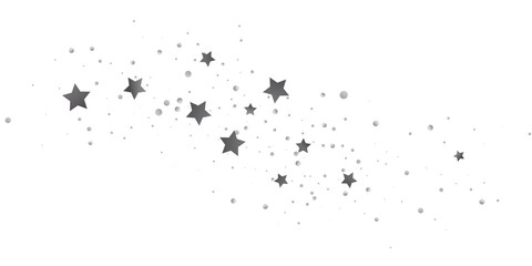 Silver star of confetti. Falling stars