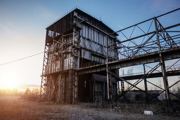 Old abandoned industrial building waiting for demolition