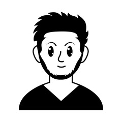 cartoon man with beard, line style