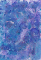 Abstract background hand-painted texture, watercolor, splashes, drops of paint, paint strokes. Light blue monochrome color.The texture of stone, marble for backgrounds, wallpapers, covers