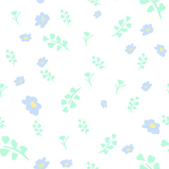 Flowers pattern on white background. illustration of plants vector. Beautiful vector flowers. Wildflowers vector