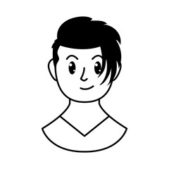 cartoon man with cool hairstyle, line style