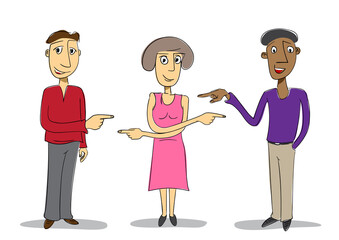 set of people pointers with emotions