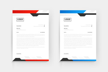 Two abstract  letterhead template design for business your identity