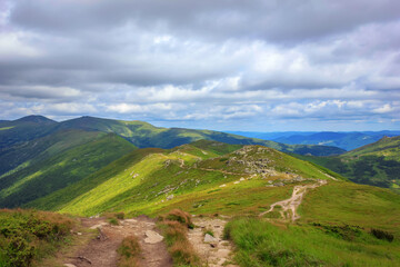 Fototapeta premium trails along the Montenegrin ridge