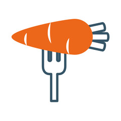 fork with a carrot, line style