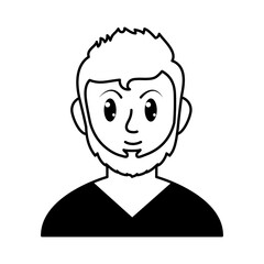 avatar man with beard, line style