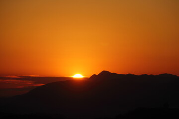 Obraz premium 大和富士と夕焼け