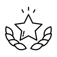 star and decorative wreath, line style