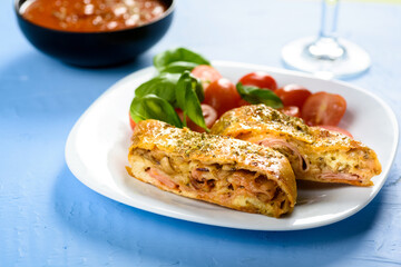 Pizza stromboli - an Italian delicacy from the USA