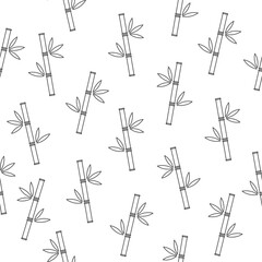 Bamboo seamless pattern. China trees with leaves decoration vector illustration.