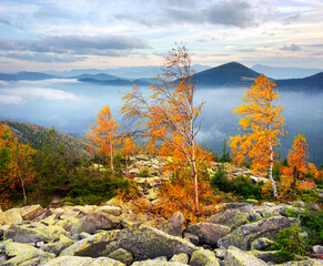 Morning at the top of Mount Yavornik