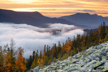 Morning at the top of Mount Yavornik