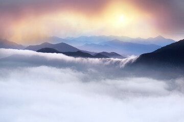 Morning at the top of Mount Yavornik