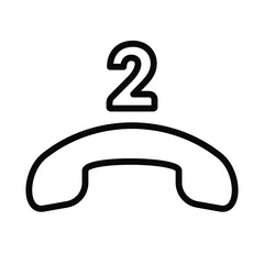 Phone icon, two missed calls sign