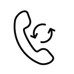 Call, handset, recall vector icon. Redial icon. Phone Processing. Repeat call icon