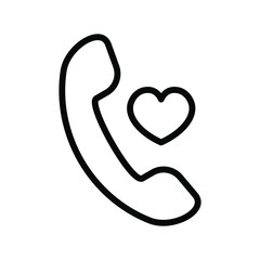 Mobile like icon, heart, love. Call phone icon