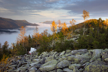 Morning at the top of Mount Yavornik
