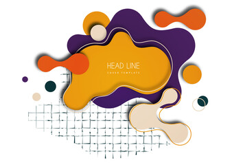 Colorful geometric background design. Composition of flowing shapes with trendy colors. Design for poster, page, flyer, cover. Vector